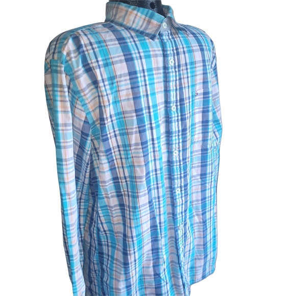 Tommy Hilfiger Men's Blue Plaid Shirt L - Picture 2 of 4